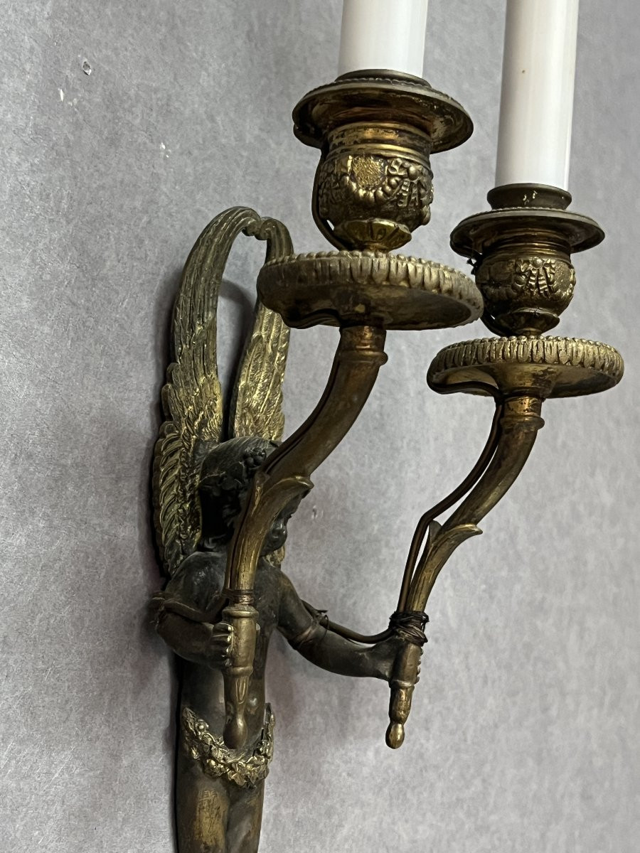 Pair Of First Empire Period Wall Sconces, A Refined Example Of Early 19th-century French Art -photo-4