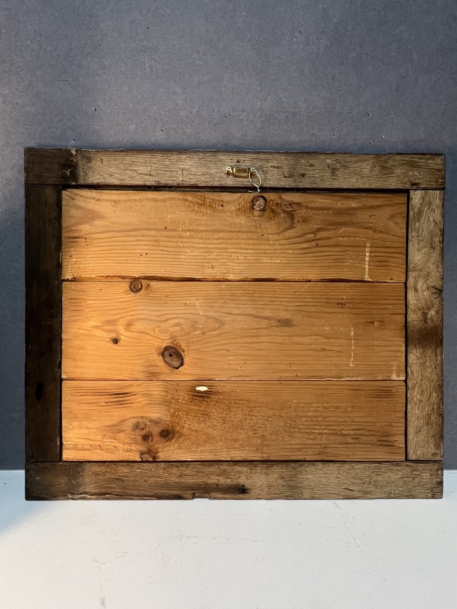 Tableau de Boiserie – Dessus de Porte en Huile sur Toile à Décor de Putti, XVIIIe siècle-photo-4