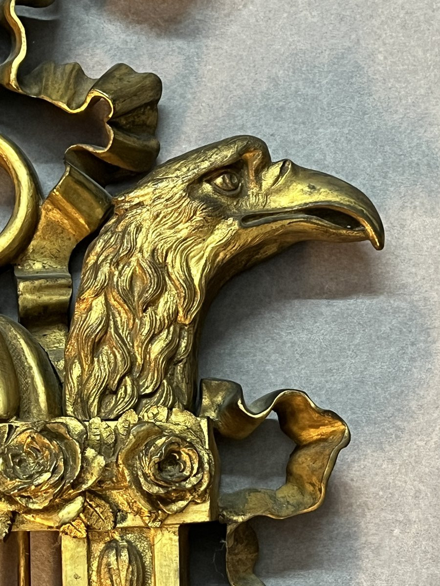 Pendule de cartel en bronze doré de style Louis XVI, Napoléon III, vers 1870-photo-4