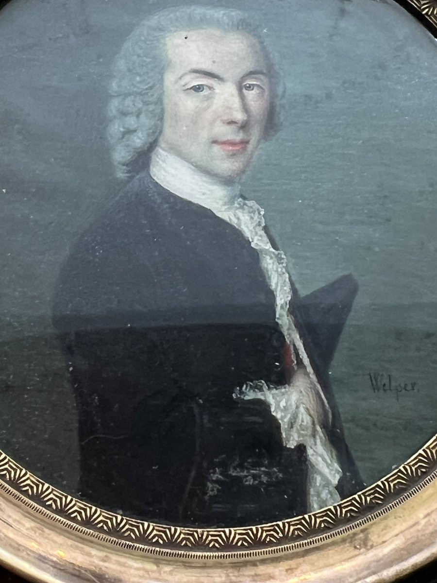 Boîte écaille de tortue époque XVIIIe siècle, miniature signé sur Vélin WELPER ( 1729-1789 )-photo-4