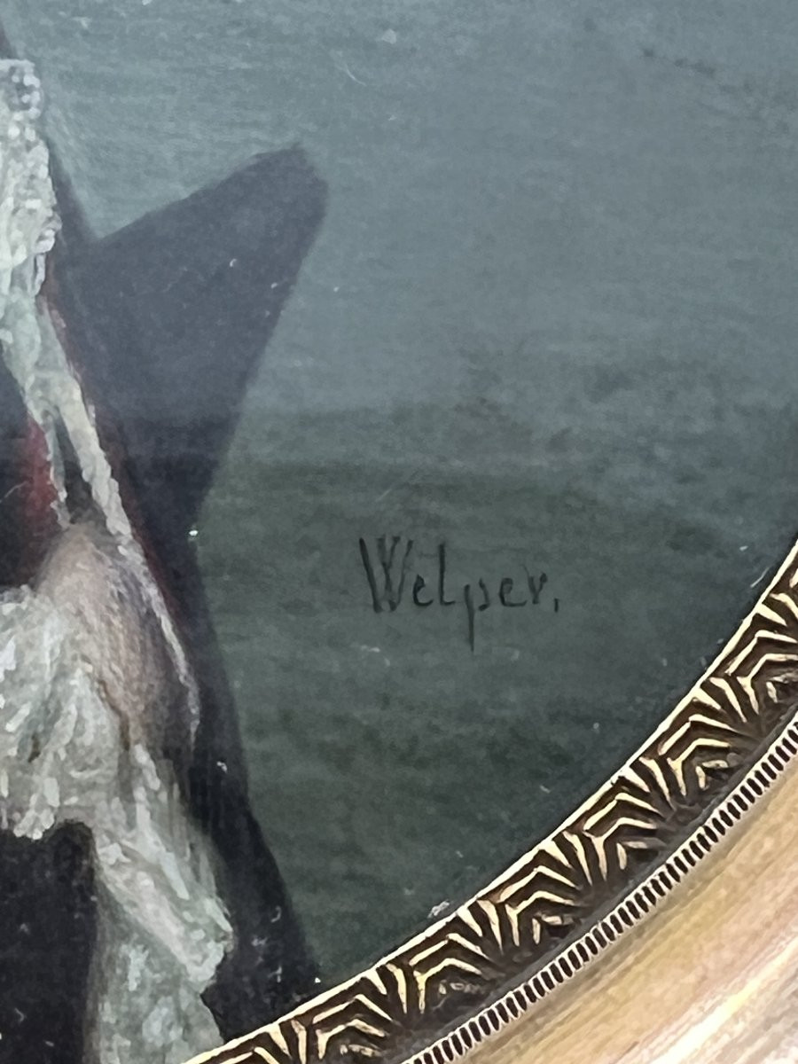 Boîte écaille de tortue époque XVIIIe siècle, miniature signé sur Vélin WELPER ( 1729-1789 )-photo-4