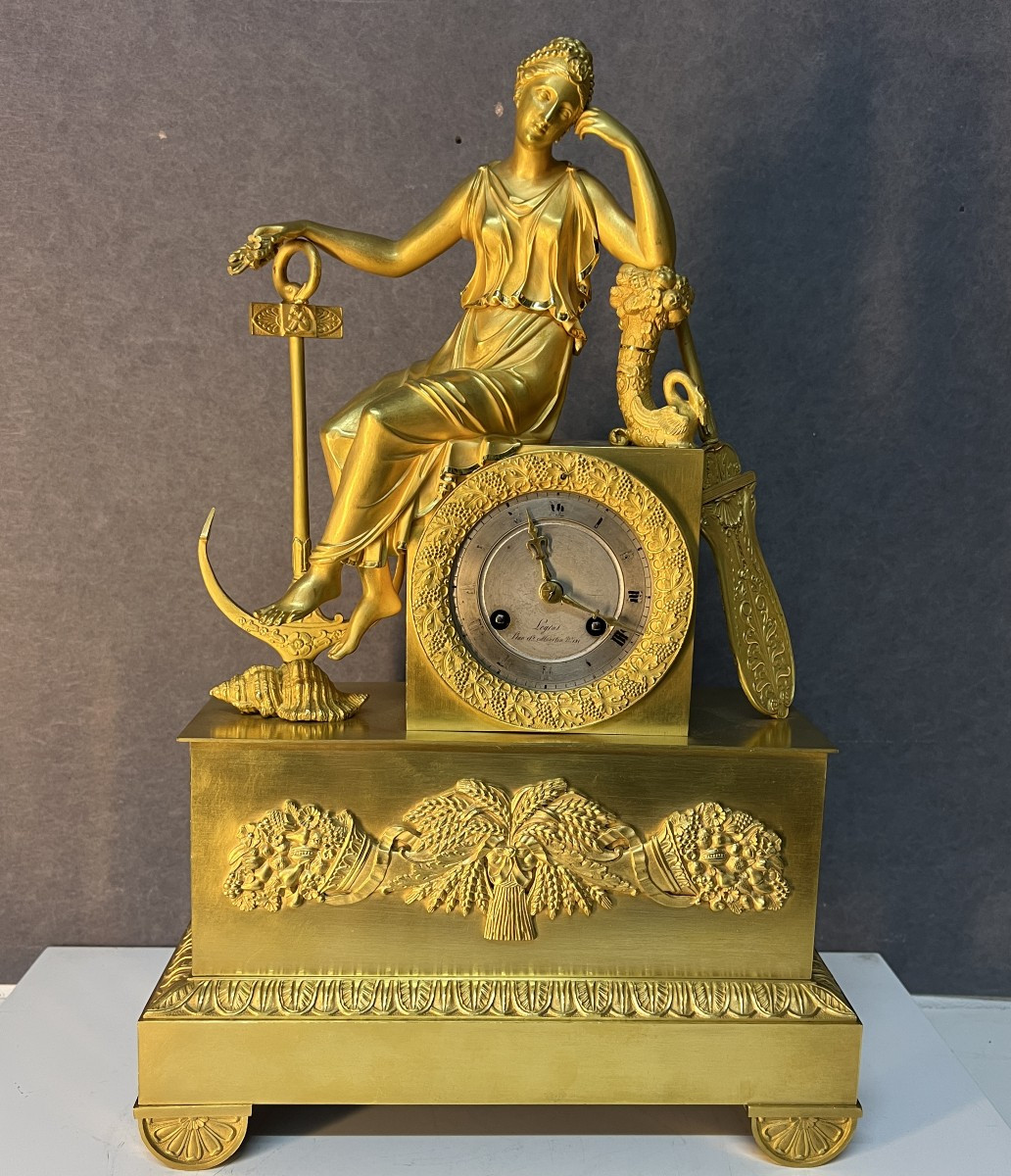 PENDULE, L’ALLÉGORIE DE LA MARINE, ÉPOQUE RESTAURATION, PAR L’HORLOGER LEGRAS