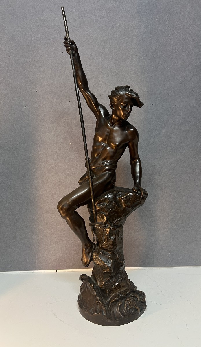 Allegory Of Strength, Ernest Justin Ferrand (1846-1932), Bronze Sculpture, 71 Cm