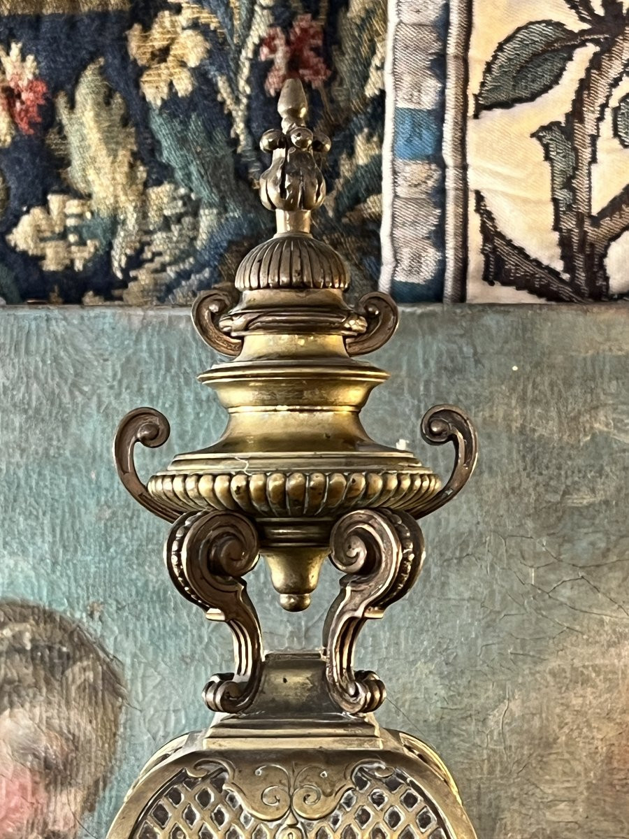 Henri Houdebine, Renowned Bronze Sculptor In Paris, Large Neo-renaissance Clock In Gilt Bronze, 64 Cm-photo-2