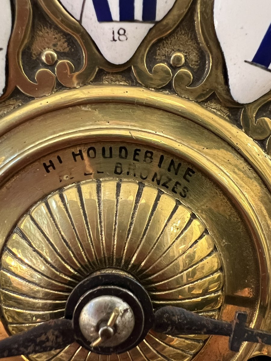 Henri Houdebine, Renowned Bronze Sculptor In Paris, Large Neo-renaissance Clock In Gilt Bronze, 64 Cm-photo-1