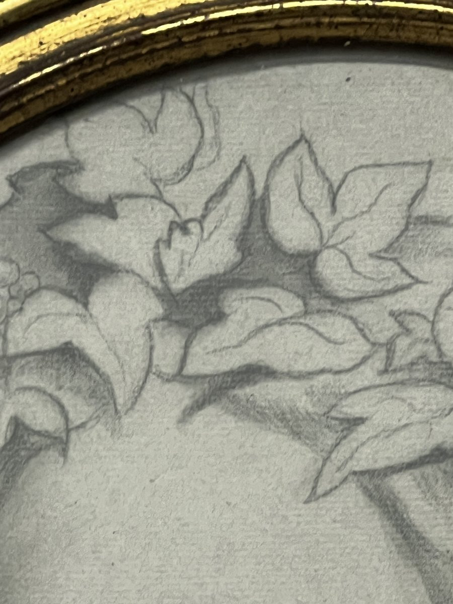 Dessin original représentant le portrait d'une jeune femme, bien fait, presque art nouveau-photo-4