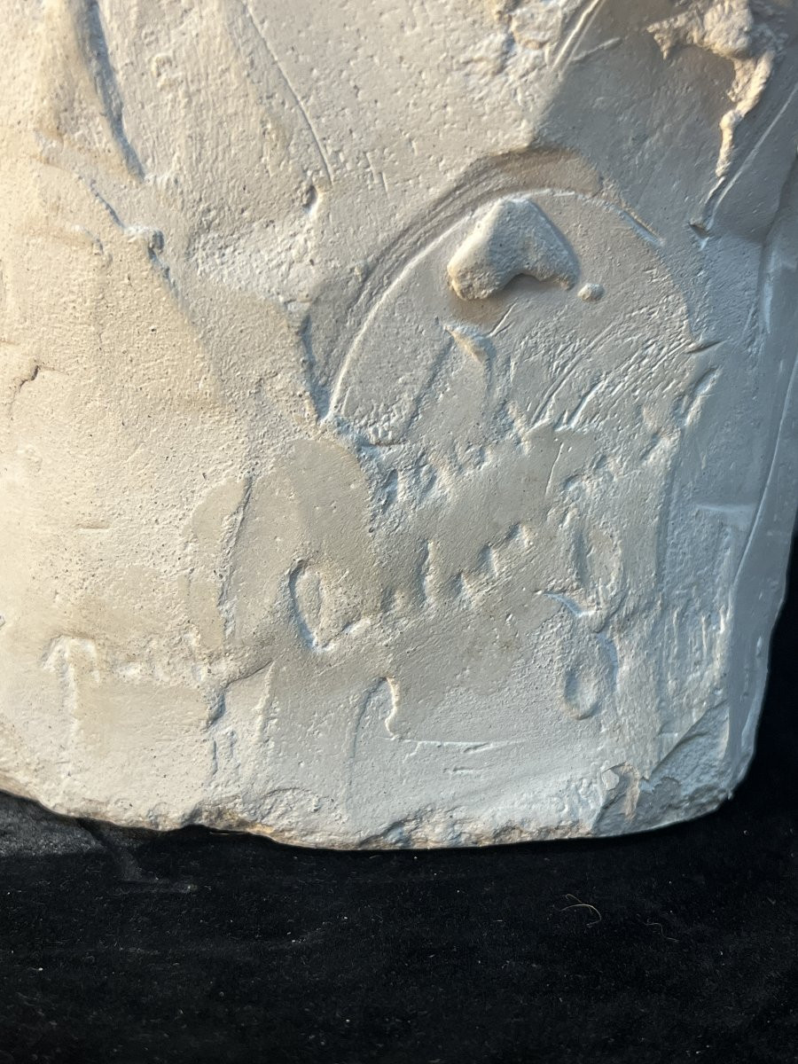 Paul Belmondo ( 1998-1982 ) sculpture en plâtre d'une femme à l'enfant, 33,5 cm-photo-7