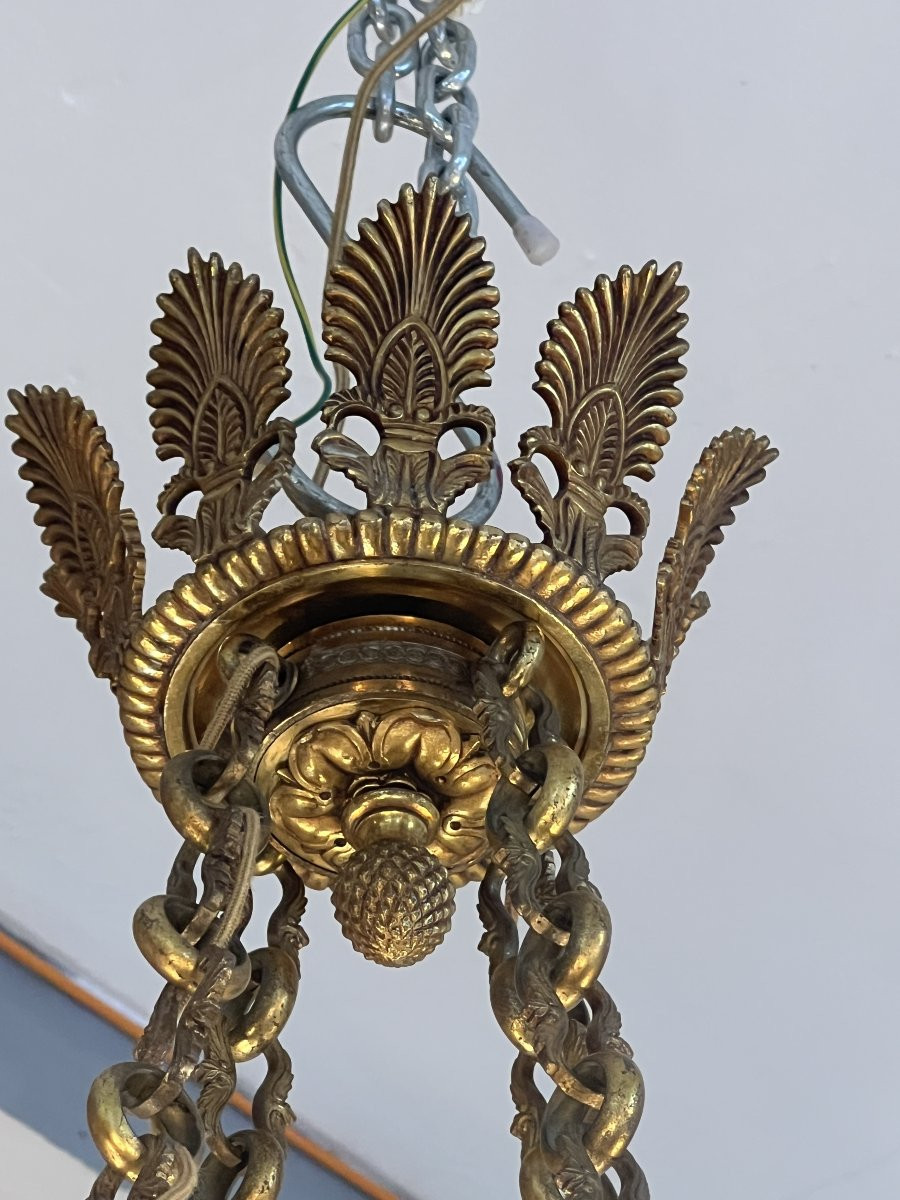 Contemporary Empire-style Chandelier In Sculpted Bronze, Illuminated By 8 Lights, High Quality-photo-5