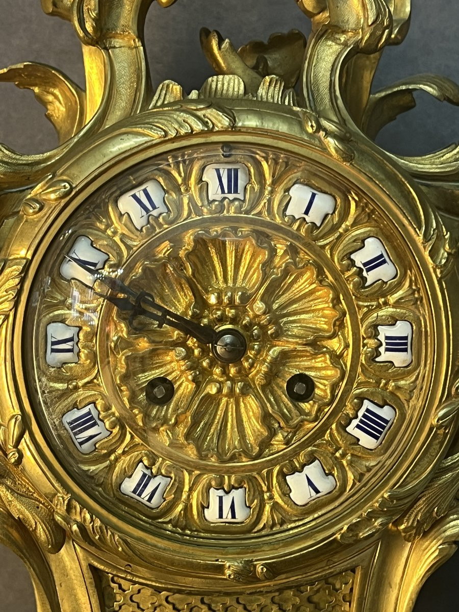 Lemerle Charpentier, Bronze Worker In Paris In The 19th Century, Cartel-type Clock In The Rocaille Style-photo-3