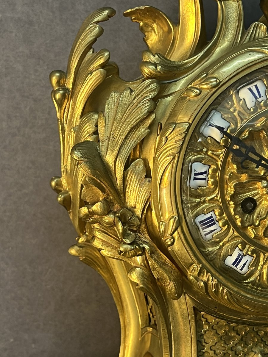 Lemerle Charpentier, Bronze Worker In Paris In The 19th Century, Cartel-type Clock In The Rocaille Style-photo-4