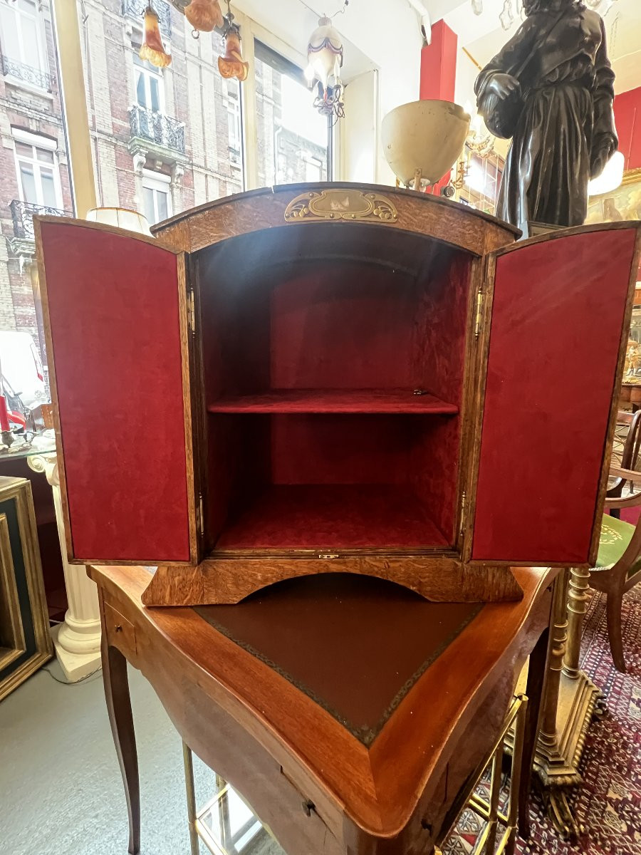 Armoirette, argentier, en chêne et ornements en bronze dorés, époque art nouveau, vers 1900-photo-6