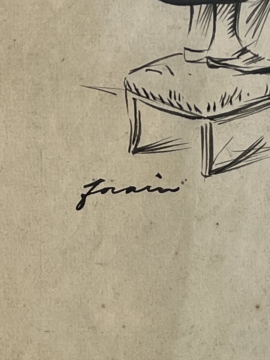 Mixed Media Drawing In India Ink, By Jean-louis Forain (1852-1931) -photo-5
