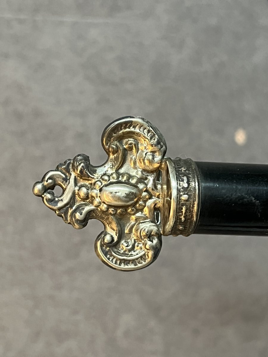 Crucifix In Blackened Wood And Solid Silver Under A Glass Dome, 19th Century, H 63 Cm-photo-3