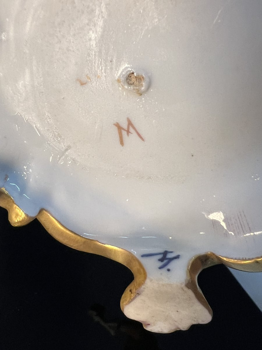 Pair Of Statuettes Depicting A Romantic Scene, In Polychrome Biscuit Porcelain, 19th Century Gilding-photo-4