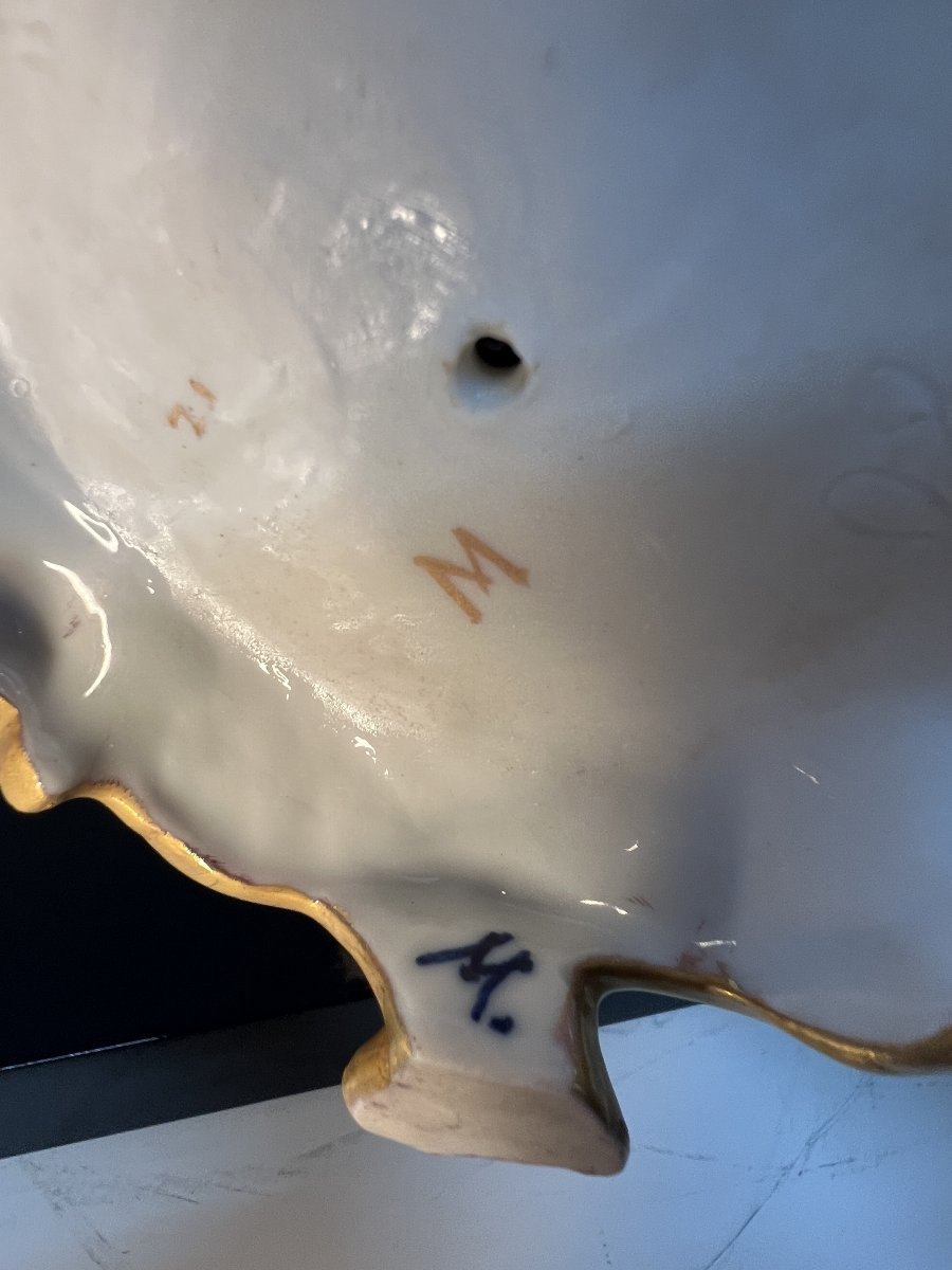 Pair Of Statuettes Depicting A Romantic Scene, In Polychrome Biscuit Porcelain, 19th Century Gilding-photo-8