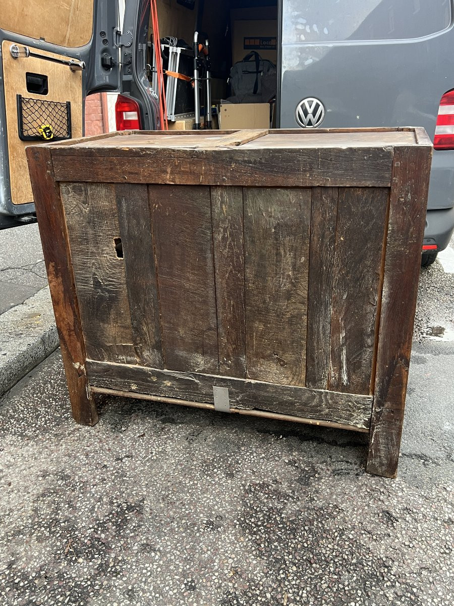 Louis XIV Style Oak Hunting Buffet, 18th Century, With Marble Top-photo-5