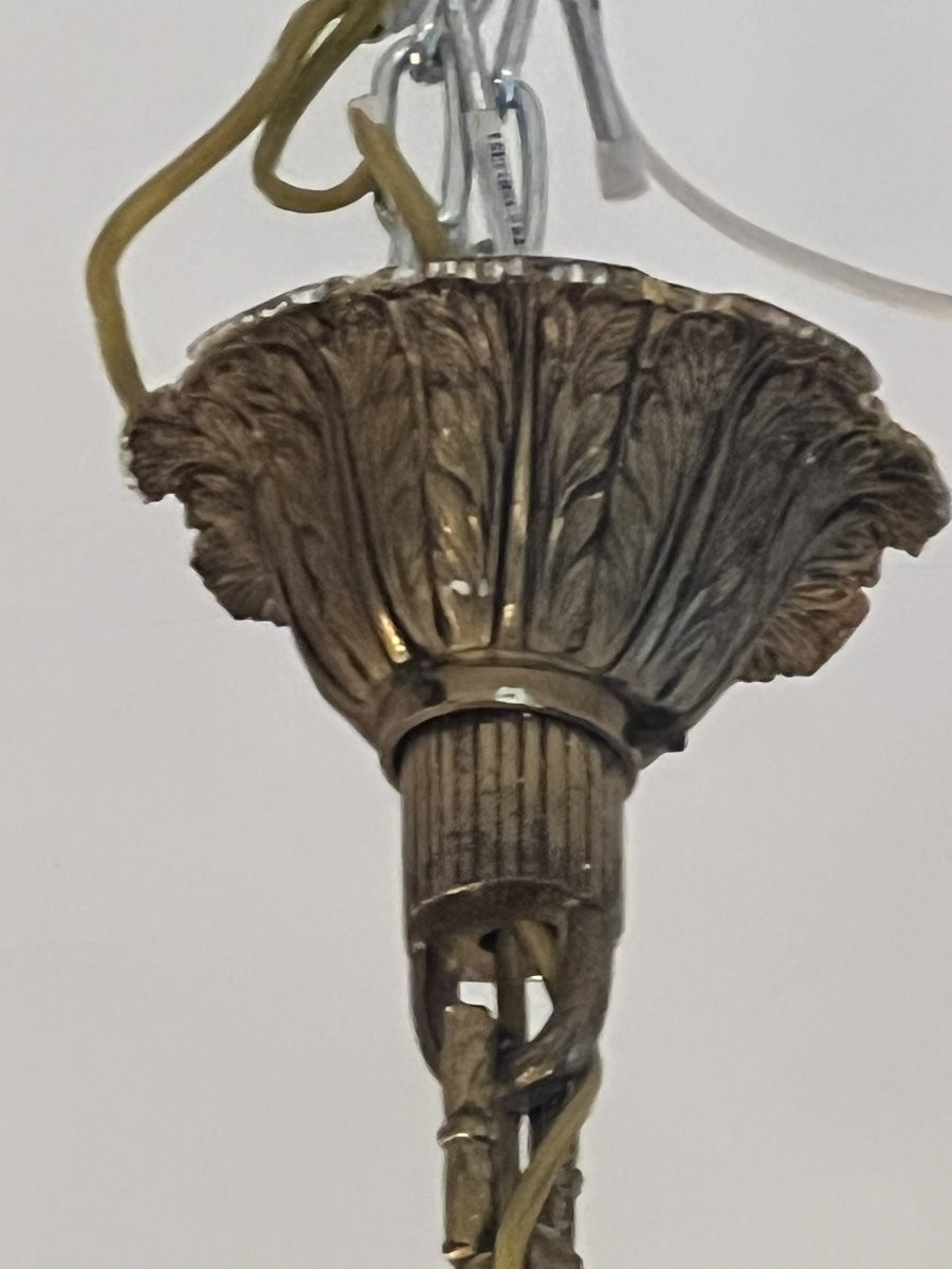 Bohème, paire de grand lustres de type cage style Louis XV en bronze laiton massif & pampilles -photo-6