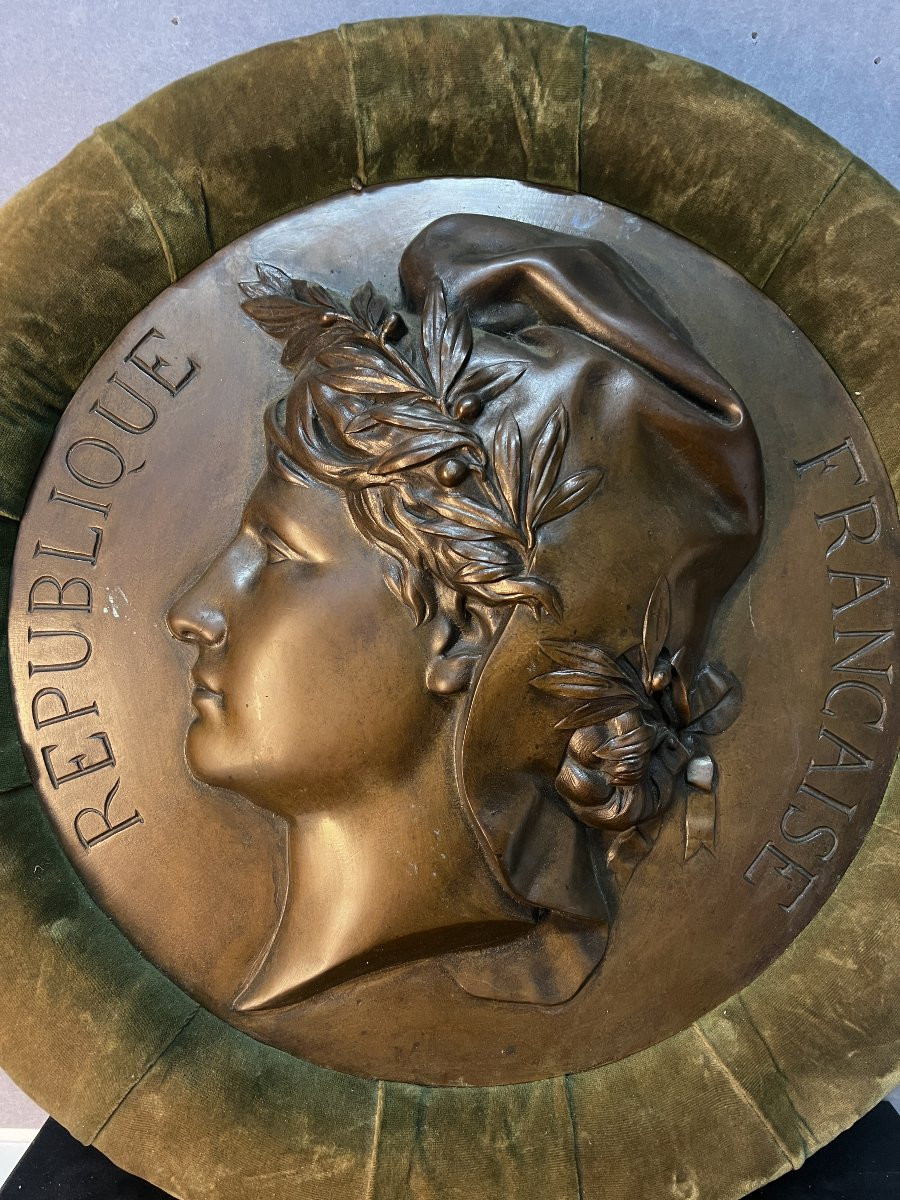 Médaillon en bronze de la Marianne, Symbole intemporel pour les mairies, collection France-photo-2
