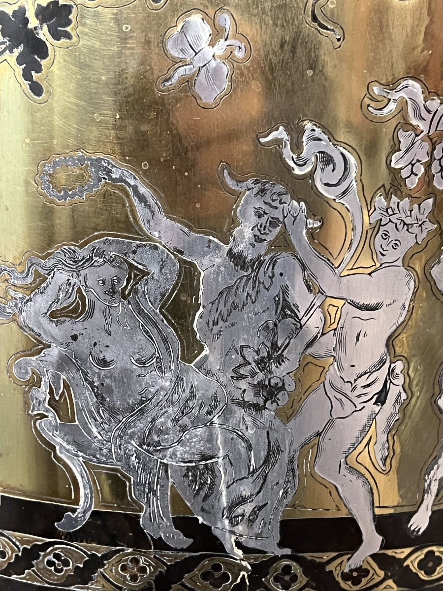 Buffet bas en marqueterie Boulle, meuble d’appui galbé, époque Napoléon III fin du XIXe siècle-photo-3