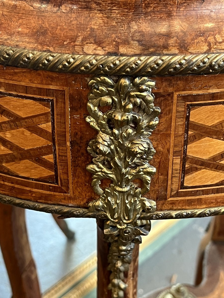 A Marquetry Jardinière In Precious Woods, Napoleon III Period, Mid-19th Century-photo-3