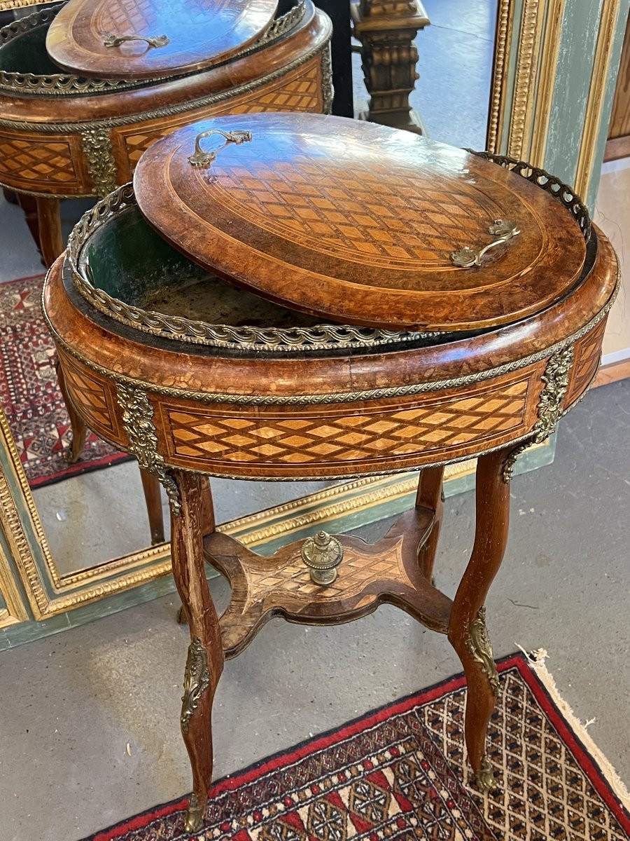 A Marquetry Jardinière In Precious Woods, Napoleon III Period, Mid-19th Century-photo-6