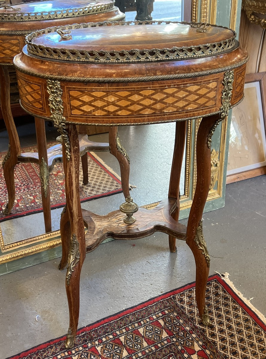 A Marquetry Jardinière In Precious Woods, Napoleon III Period, Mid-19th Century