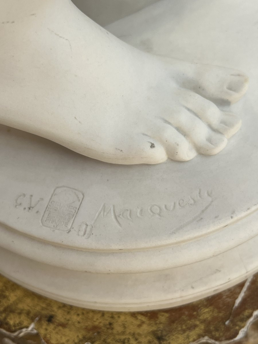 Laurent Honoré Marqueste ( 1848-1920 ) Large Sculpture In Sèvres Porcelain Cookie-photo-7