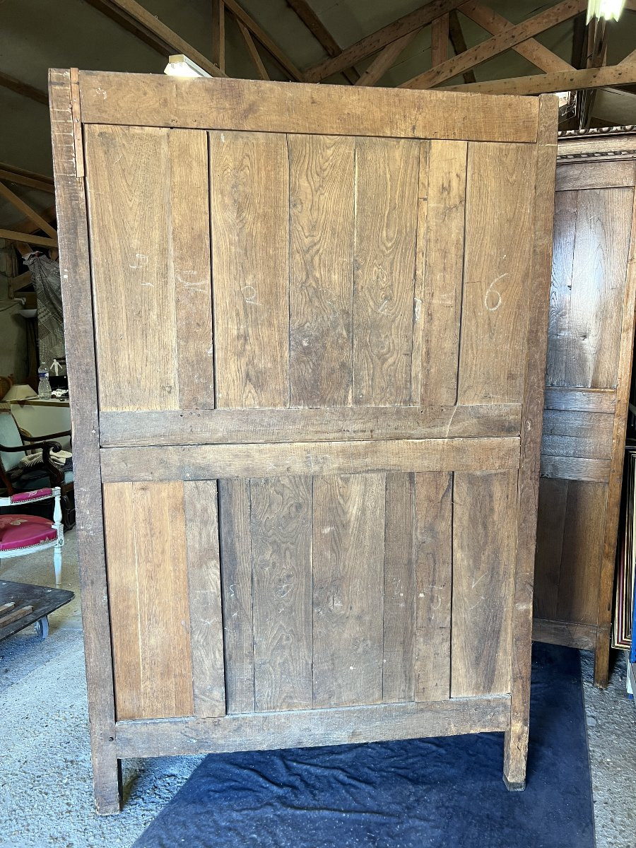 Armoire de mariage Normande XIXe siècle, au bouquets de fleurs et colombes-photo-5