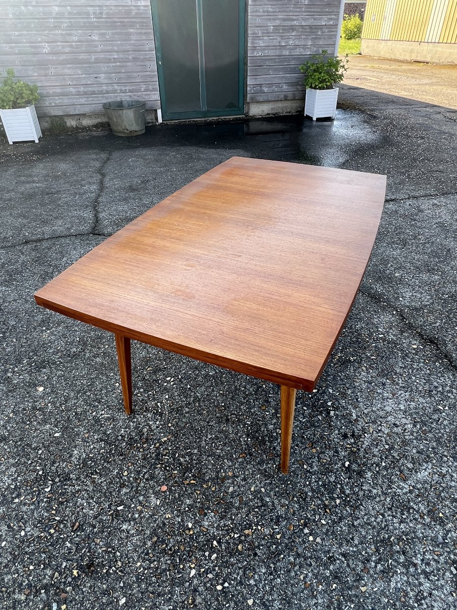 Table avec rallonges en teck, style scandinave, édition EROS, vers 1960,  dimensions 227x 90 cm-photo-4
