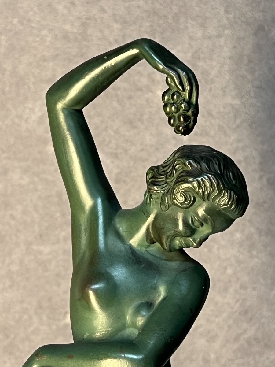 Sculpture Art déco « Vendanges »  Une œuvre  de Marcel Bouraine (Denis). Max Le Verrier-photo-3