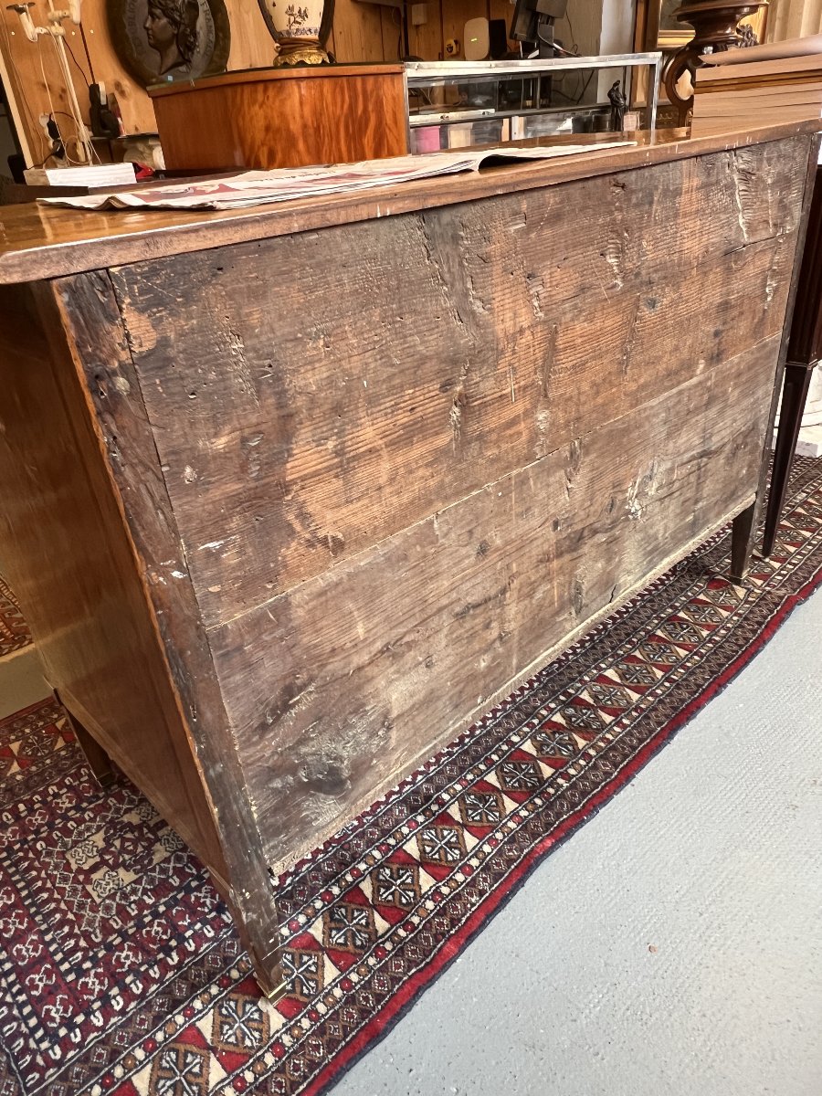 Louis XVI Chest Of Drawers In Solid Wood, Veneer And Marquetry, 18th Century-photo-7