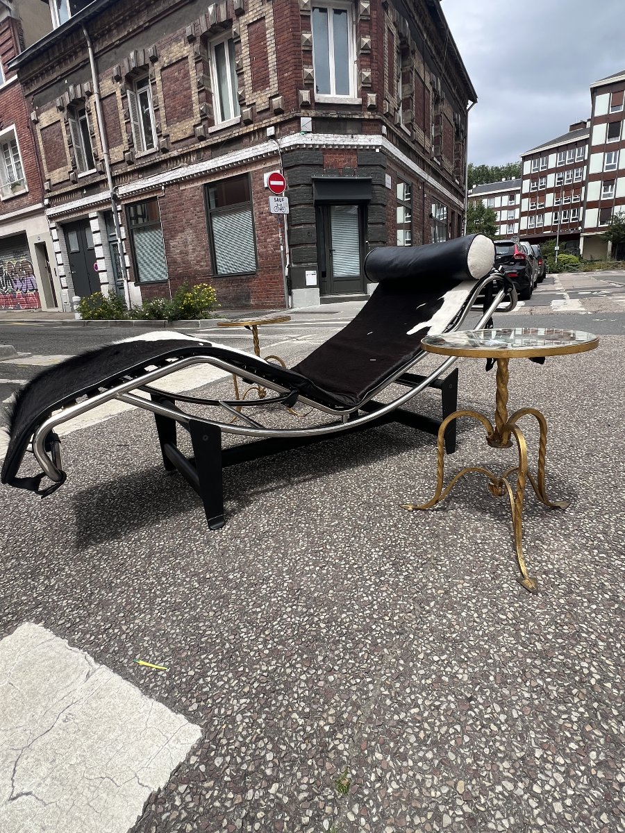 Pair Of Small Gilded Wrought-iron Settees Or Sofa Ends, Typical Of The 1950s/1960s.-photo-3