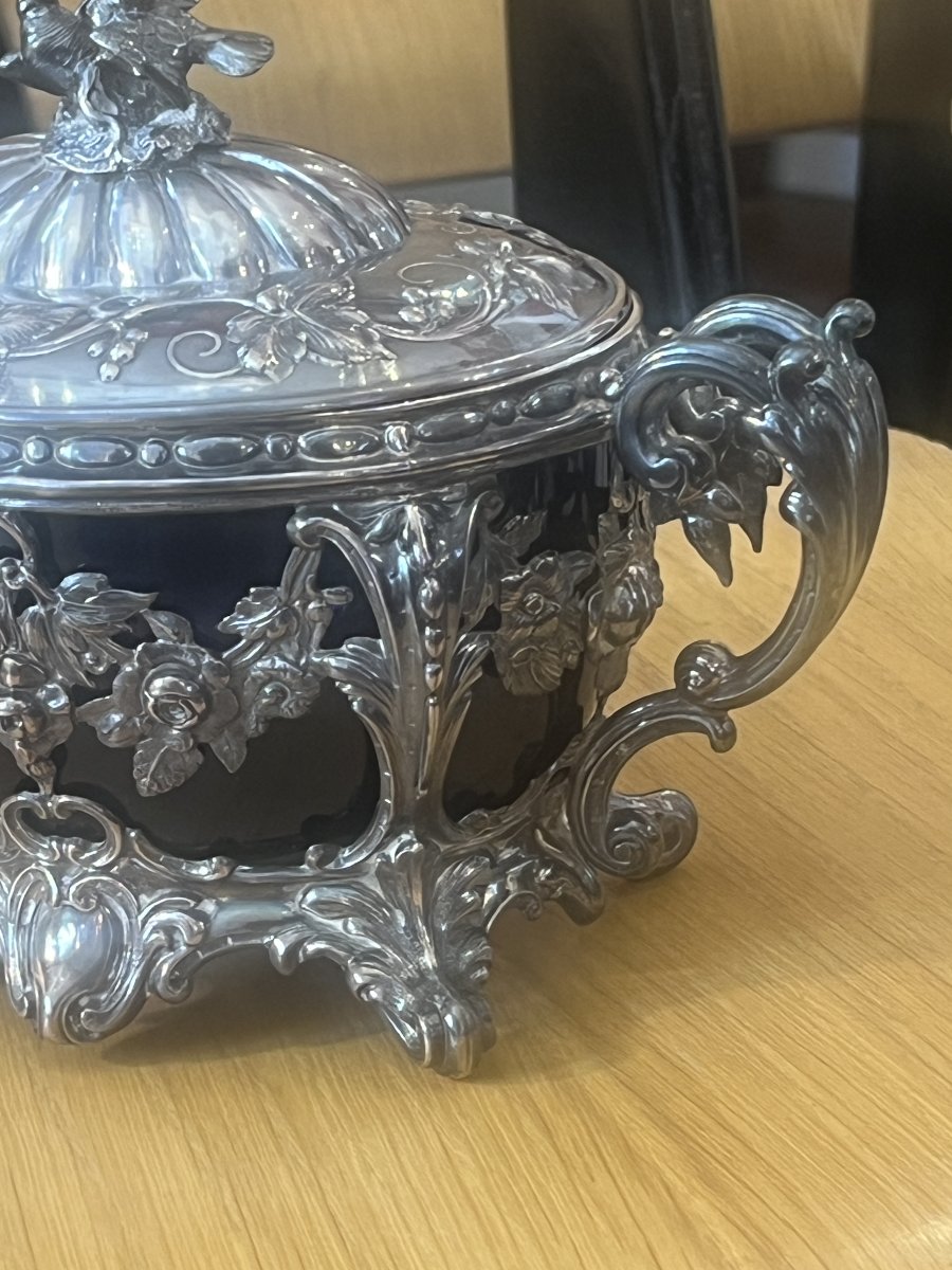Sugar Bowl In Minèrve-patterned Sterling Silver With A Classic, Timeless Design-photo-3
