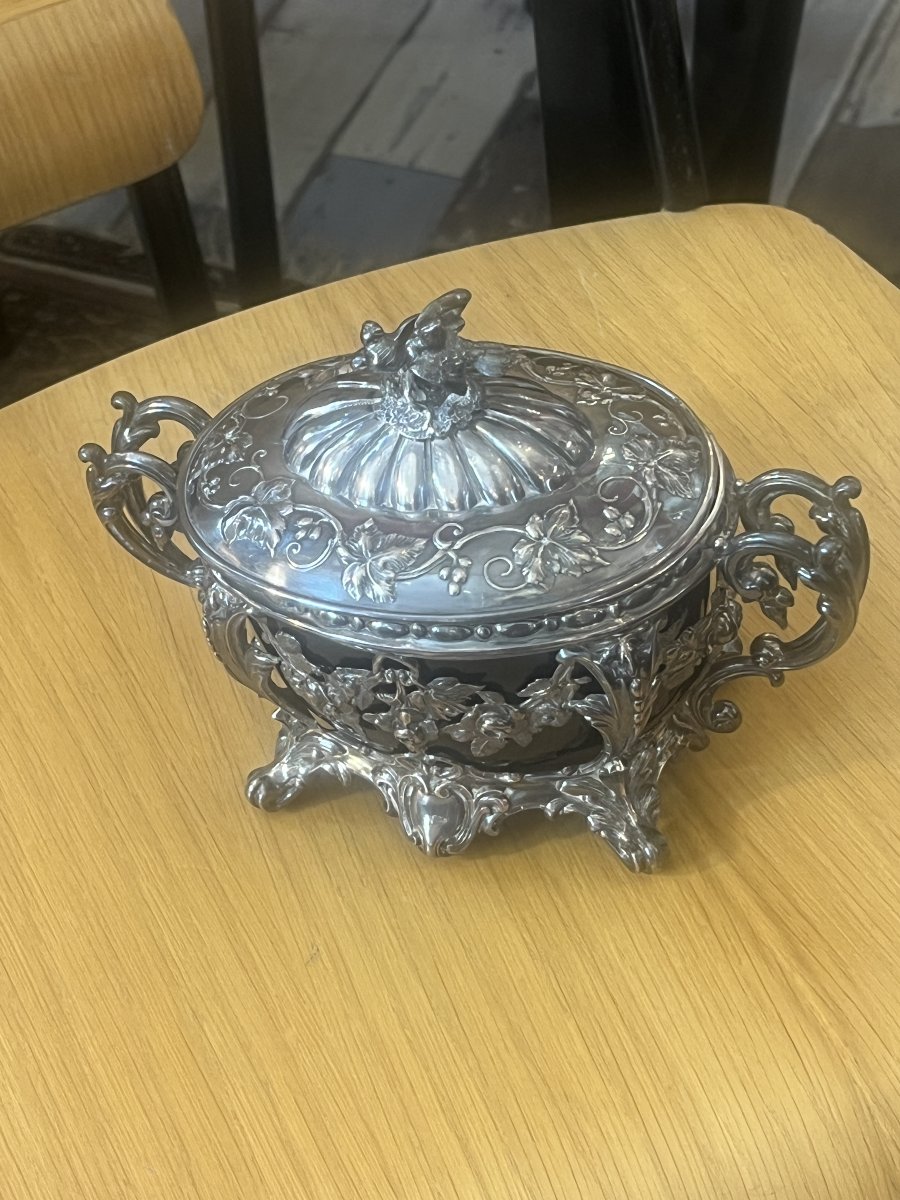 Sugar Bowl In Minèrve-patterned Sterling Silver With A Classic, Timeless Design-photo-4
