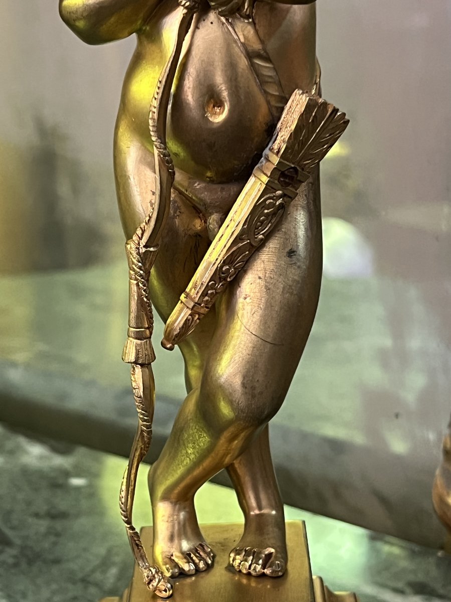 Alfred Louis Habert (1824–1893) Cupidon méditant, 1861, Bronze à patine dorée-photo-4