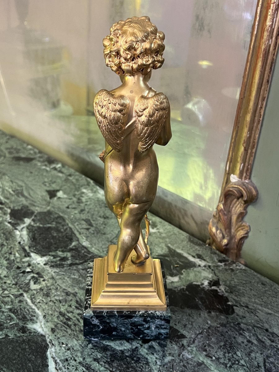 Alfred Louis Habert (1824–1893) Cupidon méditant, 1861, Bronze à patine dorée-photo-4