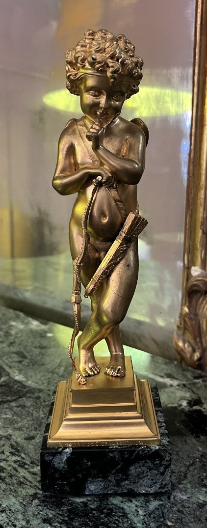 Alfred Louis Habert (1824–1893) Cupidon méditant, 1861, Bronze à patine dorée
