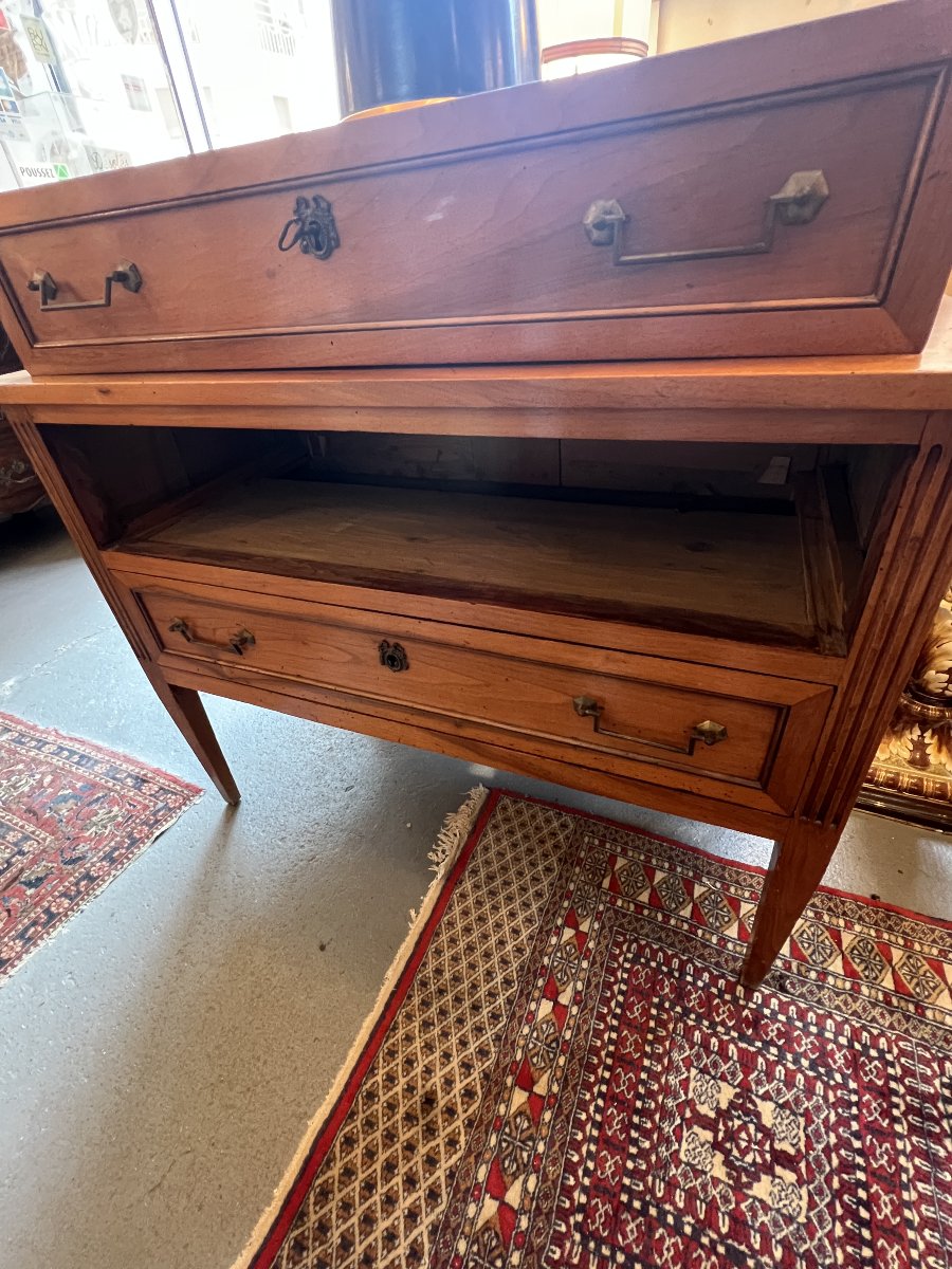 Louis XVI-style Chest Of Drawers, 18th Century, Made Of Solid Walnut-photo-5