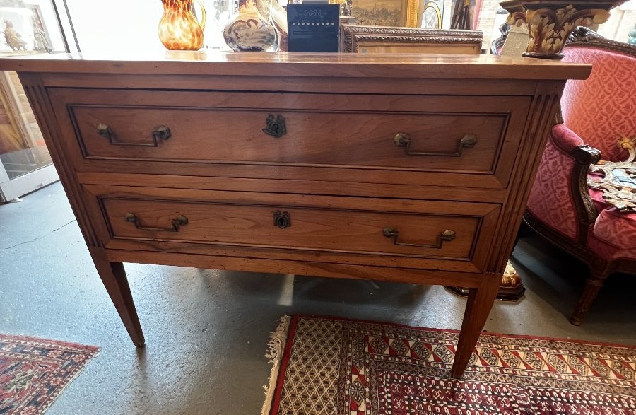 Louis XVI-style Chest Of Drawers, 18th Century, Made Of Solid Walnut