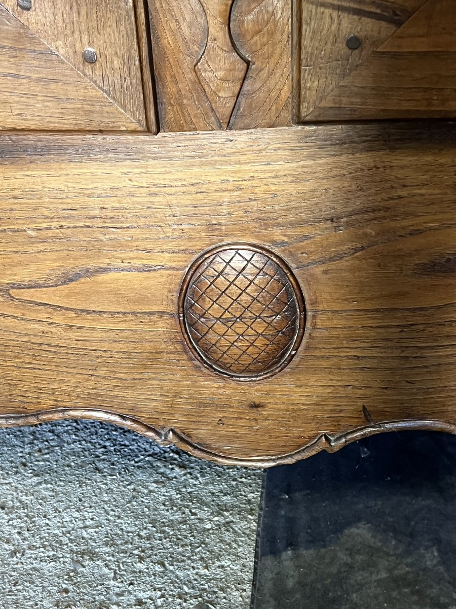 Ancienne armoire en bois sculpté du début du XIXe siècle , petite taille, Hauteur 211 cm-photo-7