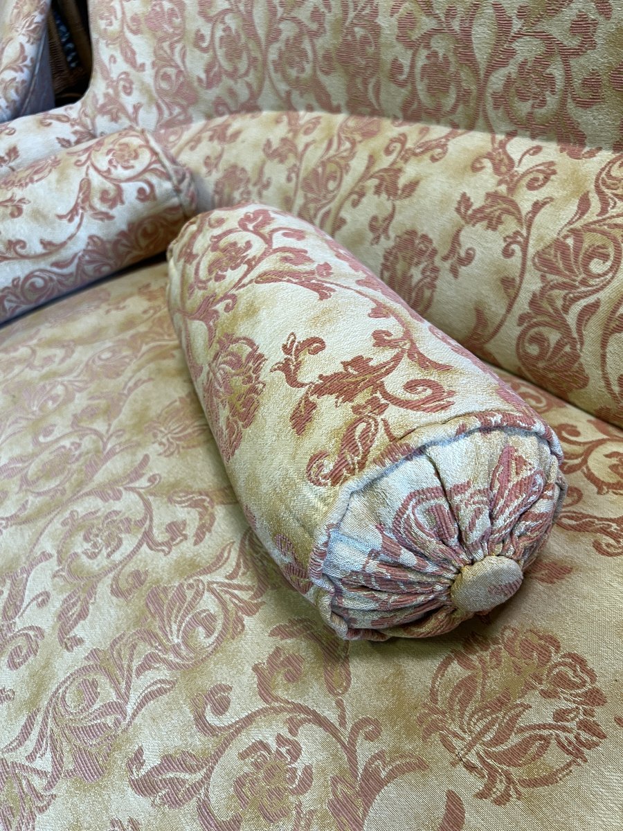 Salon Crapaud ancien de 3 pièces recouvert d’un beau velours, canapé et fauteuils-photo-5