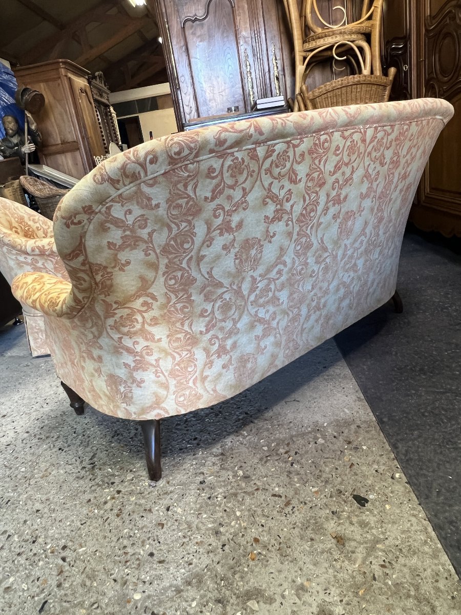 Salon Crapaud ancien de 3 pièces recouvert d’un beau velours, canapé et fauteuils-photo-8