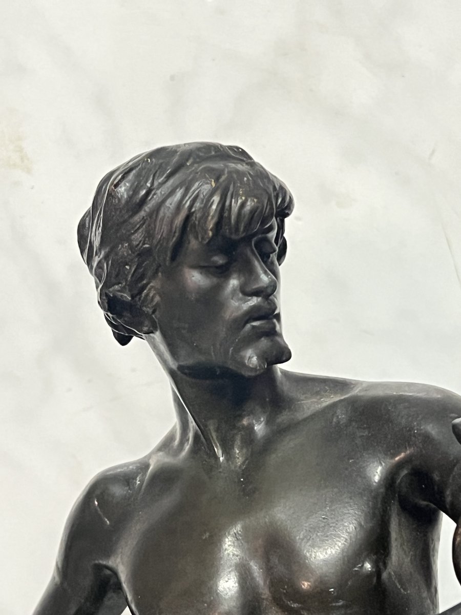 Eugène Marioton (1857–1933), Fascinateur Bronze à patine brune, Fin du XIXe siècle-photo-2