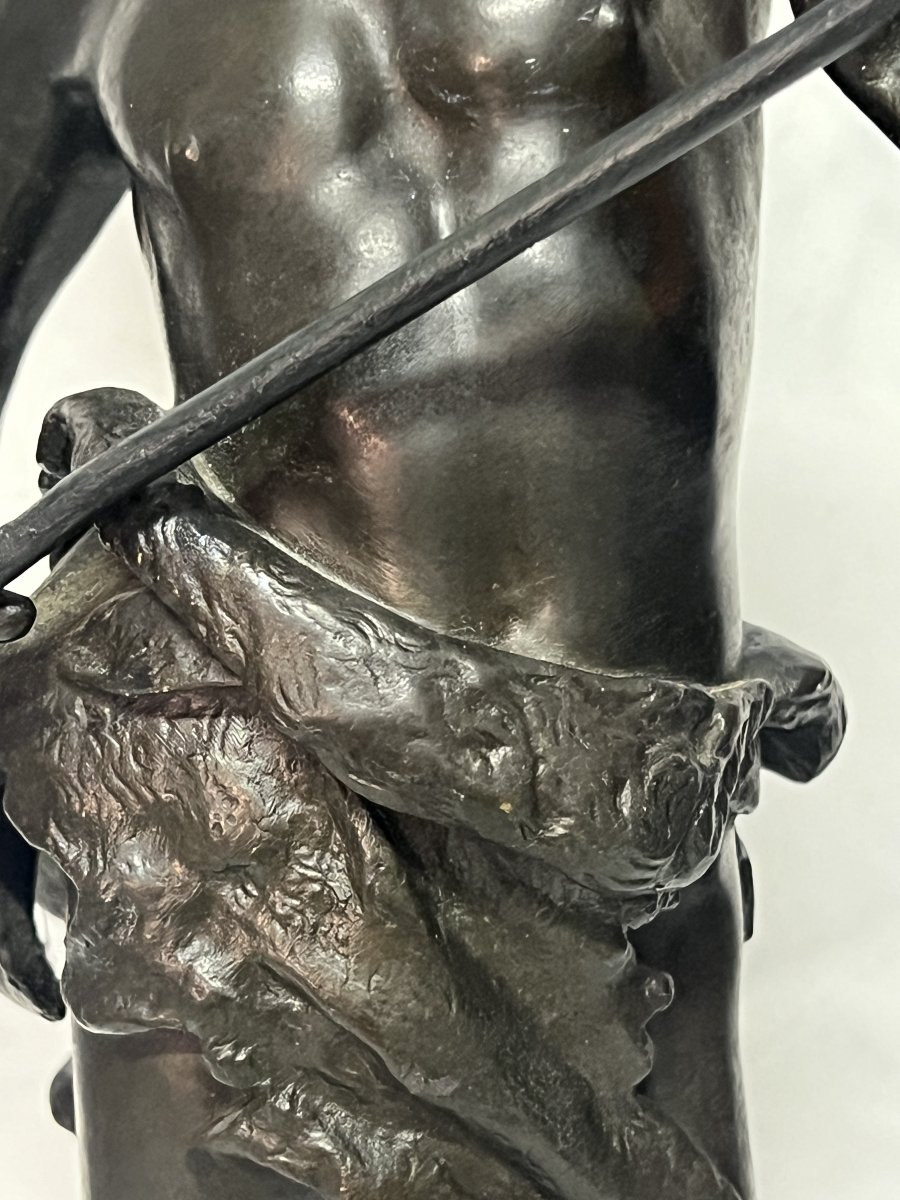 Eugène Marioton (1857–1933), Fascinateur Bronze à patine brune, Fin du XIXe siècle-photo-4