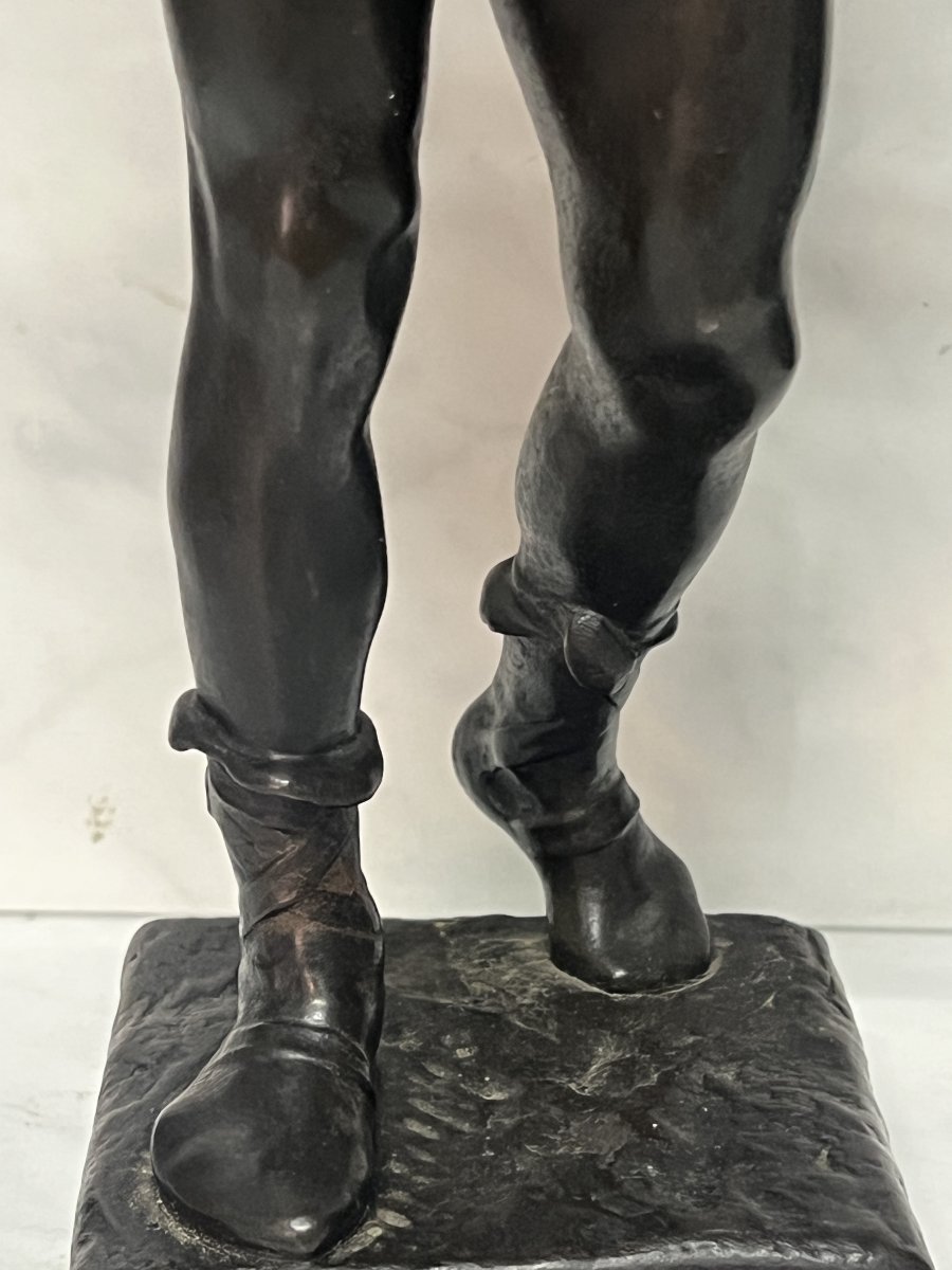 Eugène Marioton (1857–1933), Fascinateur Bronze à patine brune, Fin du XIXe siècle-photo-2