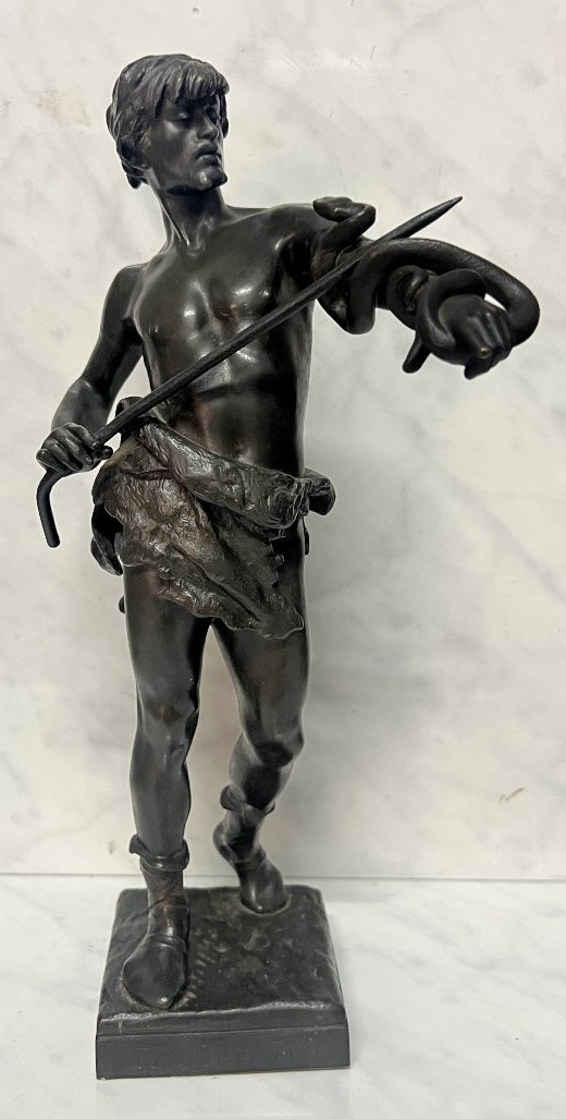 Eugène Marioton (1857–1933), Fascinateur Bronze à patine brune, Fin du XIXe siècle