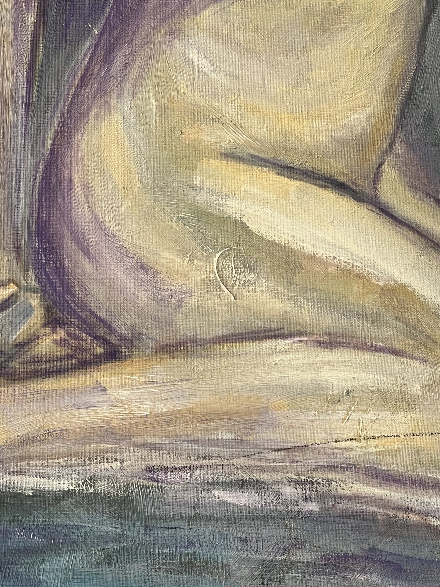 Francis Grenet, *seated Nude Woman*, Oil On Canvas, 60 X 81 Cm, Painter From Rouen-photo-5