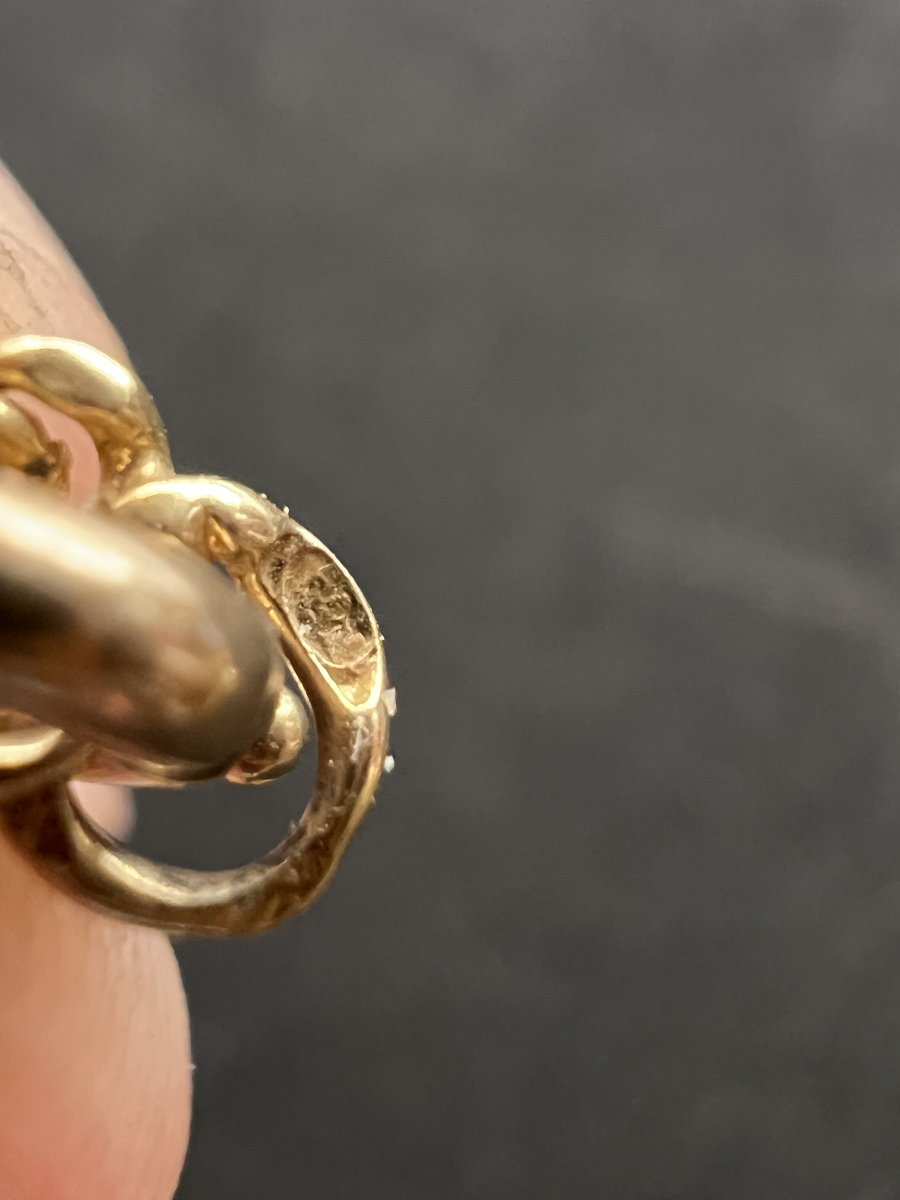 Chaîne de cou à mailles gourmette en or jaune 18 K, médaille Pièce 40 lire Italie, poids 28.4 g-photo-4