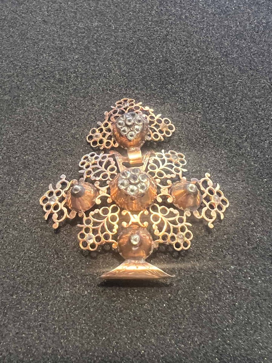 Croix Normande de Rouen en or 18 carats, époque Premier Empire (1809-1819). Poids brut 5 grs-photo-4
