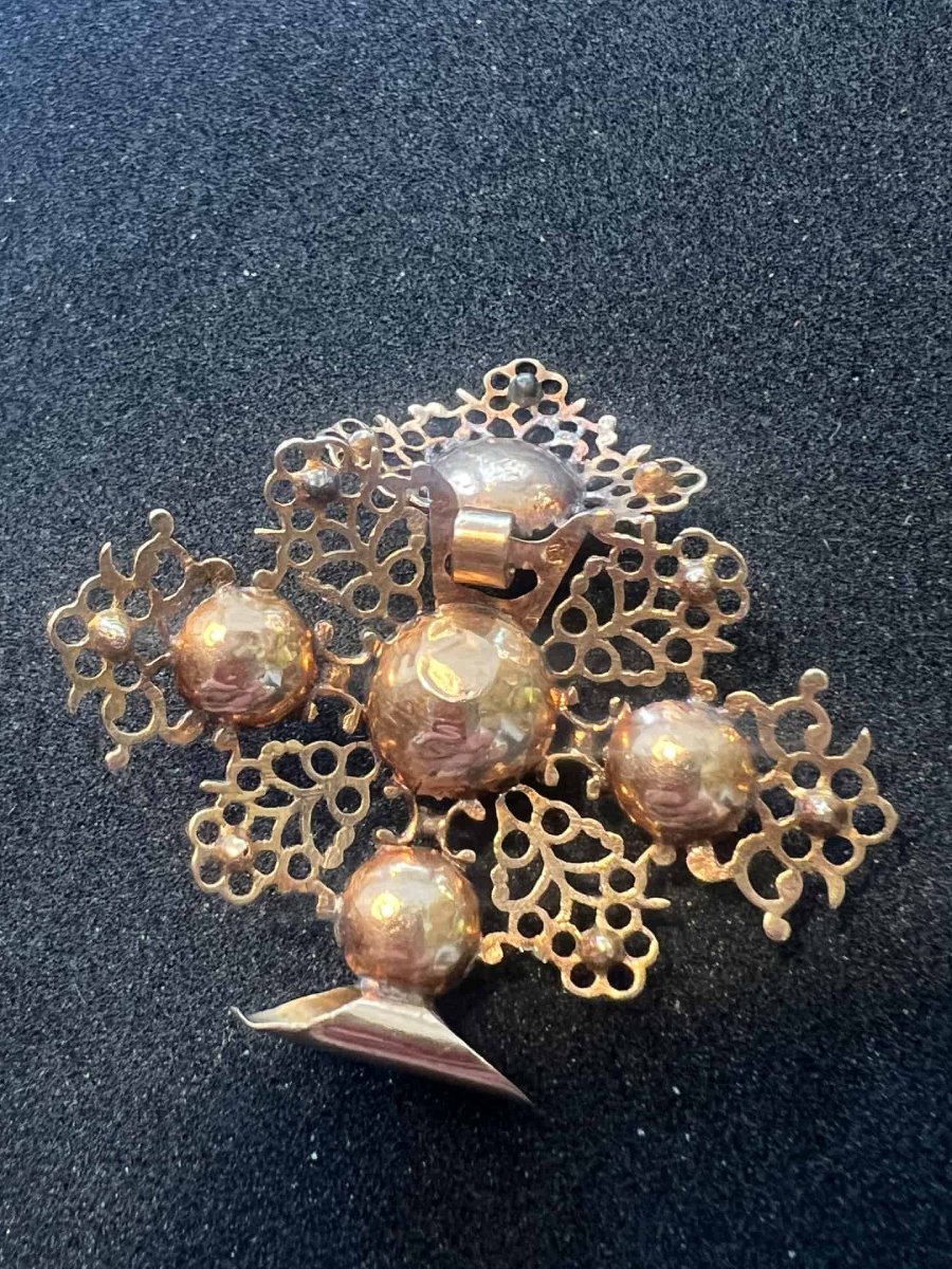 Croix Normande de Rouen en or 18 carats, époque Premier Empire (1809-1819). Poids brut 5 grs-photo-8